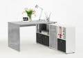 Luiz Concrete Grey and White Corner Desk: Versatile, Modern, and Functional Office Furniture - UK Luxury Furniture